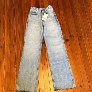 Zara high waisted wide leg jeans